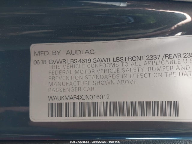 WAUKMAF4XJN016012 Audi A4 Premium/tech Premium
