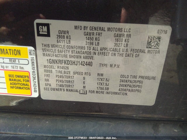 Chevrolet Traverse Ls 2017 1GNKRFKD3HJ142440 Image 9