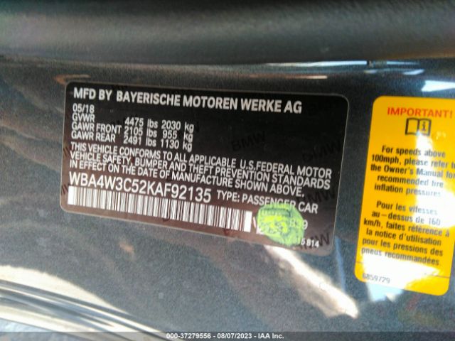WBA4W3C52KAF92135 BMW 4 Series 430i