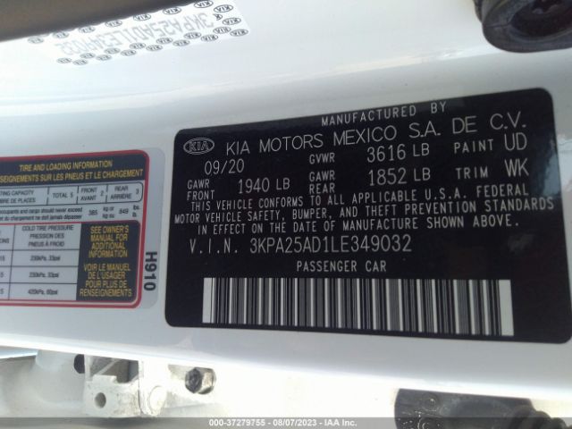 3KPA25AD1LE349032 KIA Rio 5-door S