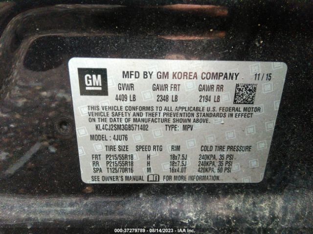 KL4CJ2SM3GB571402 Buick Encore Sport Touring