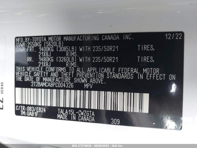 2023 Lexus RX, VIN: 2T2BAMCA8PC004326