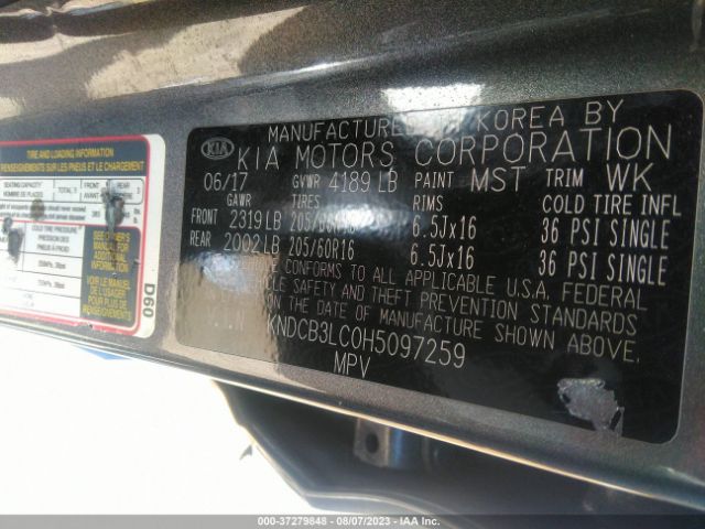KNDCB3LC0H5097259 KIA NIRO LX