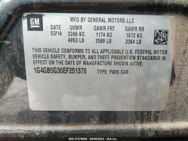 1G4GB5G36EF251370 Buick Lacrosse Leather