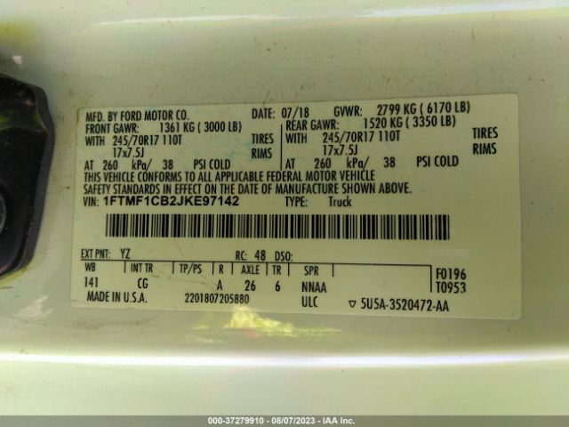 1FTMF1CB2JKE97142 Ford F-150 Xl/xlt