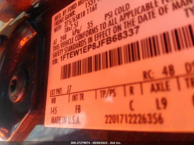 1FTEW1EP8JFB68337 Ford F-150 Xl/xlt/lariat