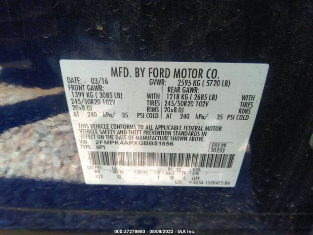 2FMPK4APXGBB51556 Ford EDGE SPORT