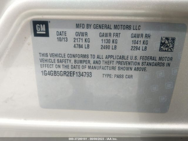 1G4GB5GR2EF134793 Buick Lacrosse Leather