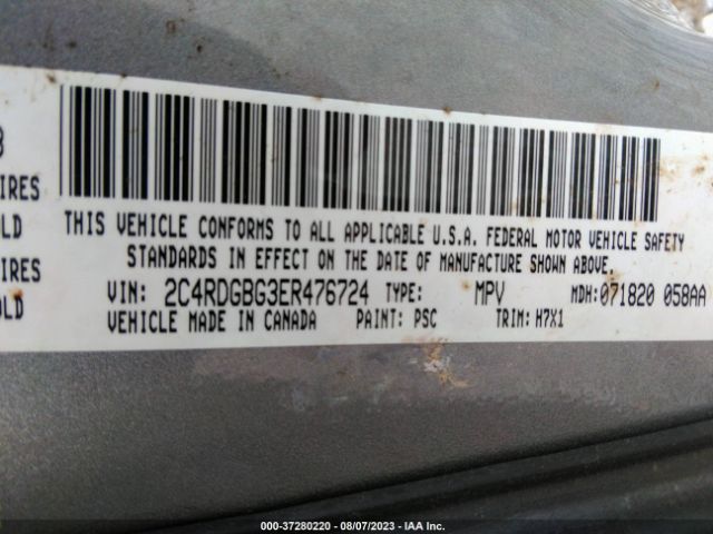 2C4RDGBG3ER476724 Dodge Grand Caravan American Value Pkg