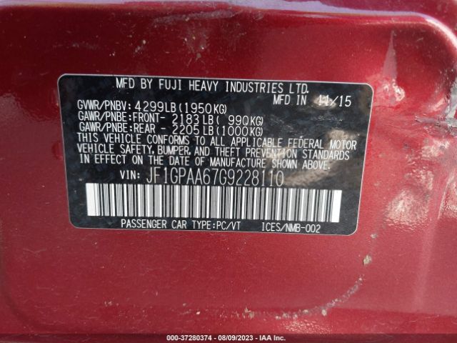 JF1GPAA67G9228110 Subaru Impreza Wagon 2.0i