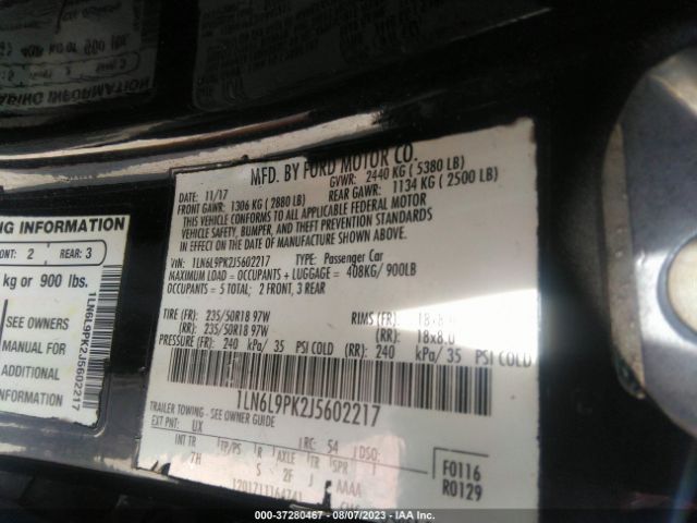 1LN6L9PK2J5602217 Lincoln Continental
