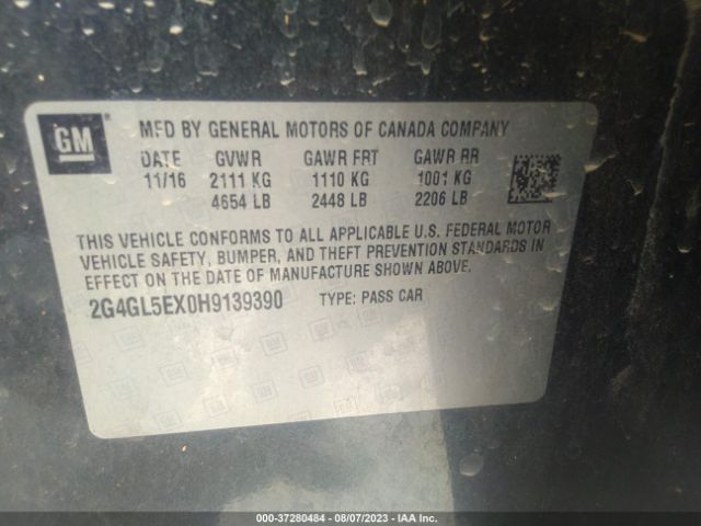 2G4GL5EX0H9139390 Buick Regal Sport Touring