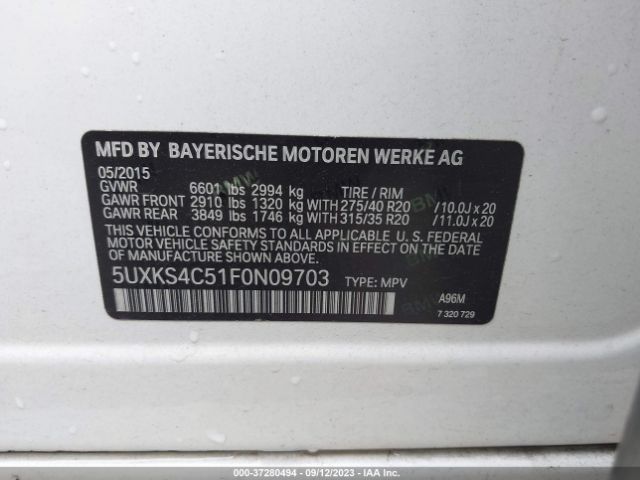 5UXKS4C51F0N09703 BMW X5 Xdrive35d