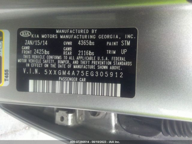 5XXGM4A75EG305912 KIA Optima Lx