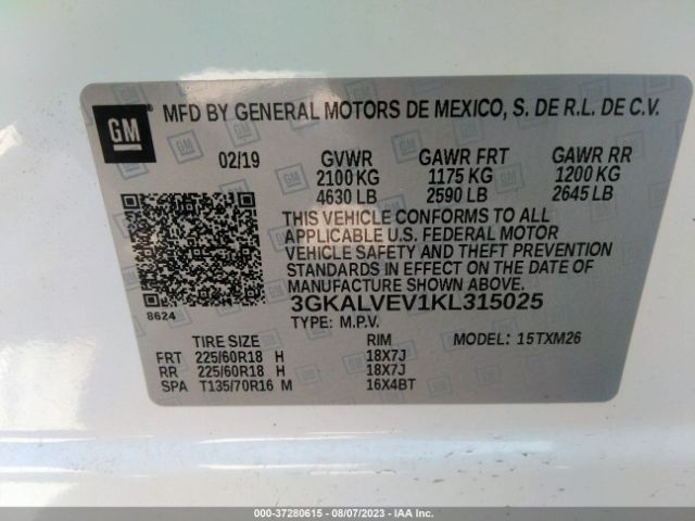 3GKALVEV1KL315025 GMC Terrain Slt