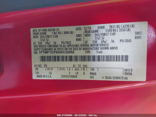 1FTMF1CPXKKC32692 Ford F-150 Xl/xlt