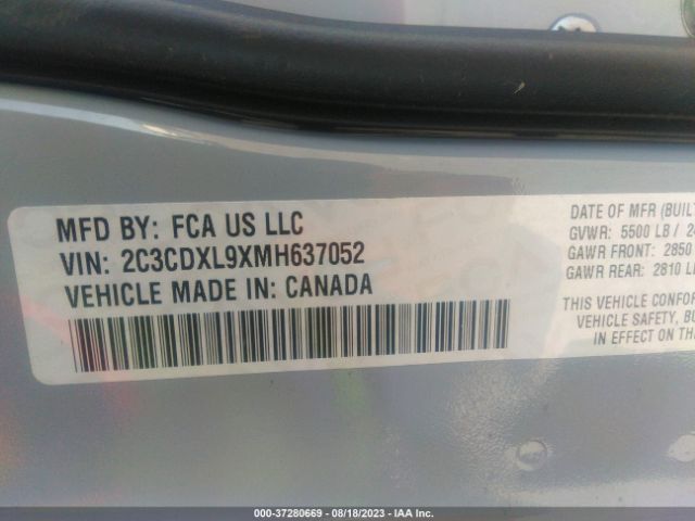 2C3CDXL9XMH637052 Dodge Charger Srt Hellcat Widebody