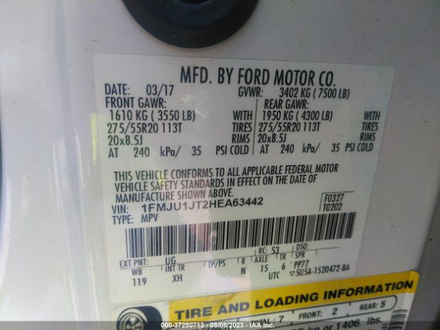 1FMJU1JT2HEA63442 Ford Expedition Xlt/king Ranch