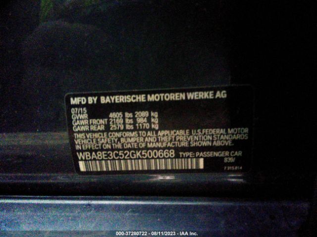 WBA8E3C52GK500668 BMW 3 Series 328i Xdrive