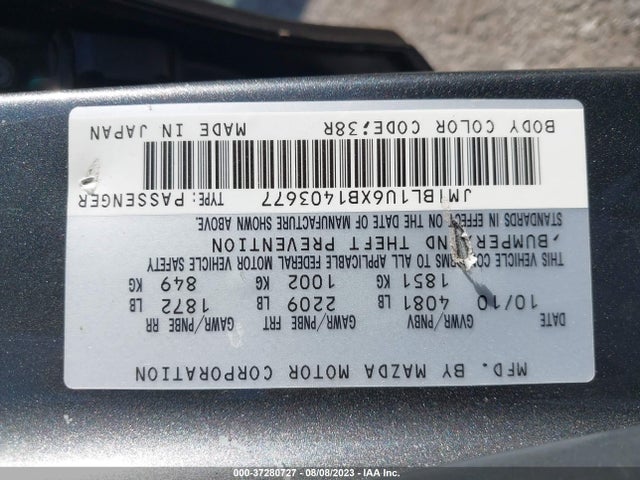 2011 MAZDA MAZDA3 S SPORT VIN: JM1BL1U6XB1403677