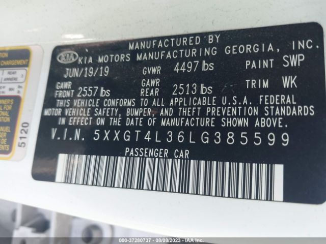 5XXGT4L36LG385599 KIA Optima Lx