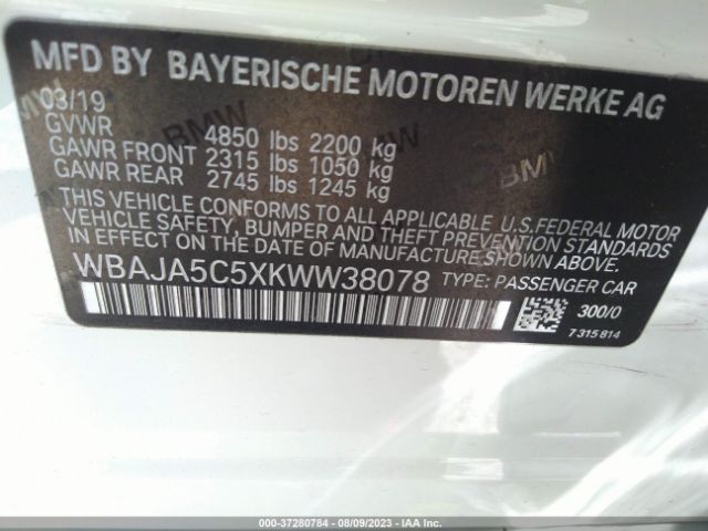 WBAJA5C5XKWW38078 BMW 5 Series 530i