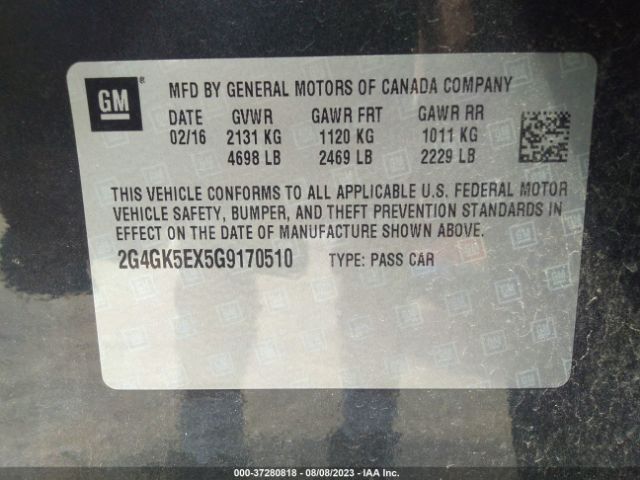 2G4GK5EX5G9170510 Buick Regal