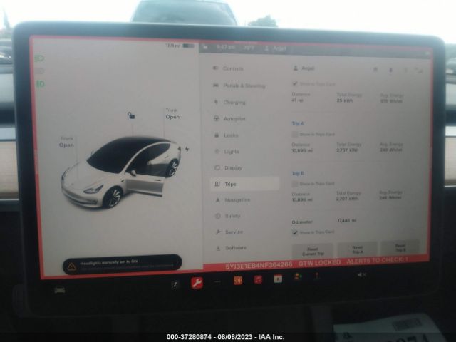 5YJ3E1EB4NF364266 Tesla Model 3 Long Range
