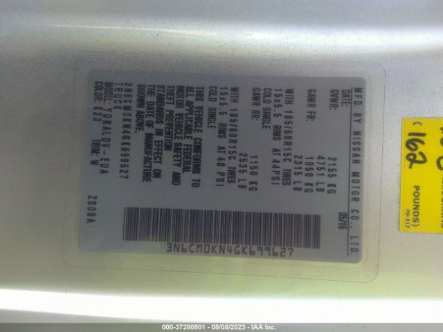 3N6CM0KN4GK699627 Nissan Nv200 S/sv