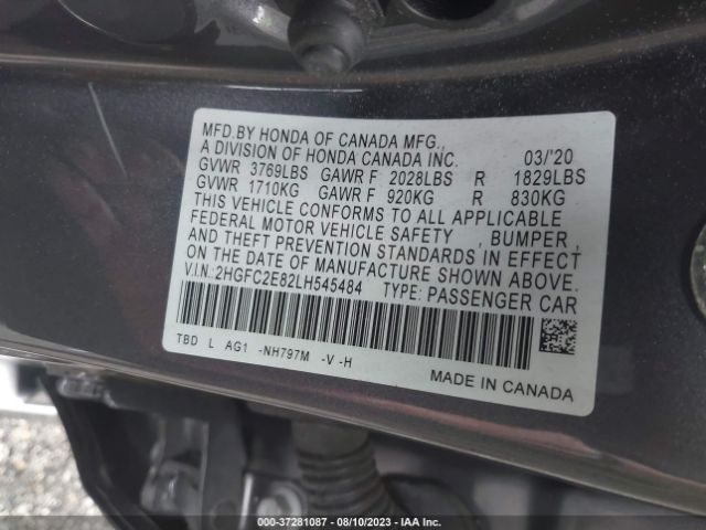 2HGFC2E82LH545484 Honda Civic Sport