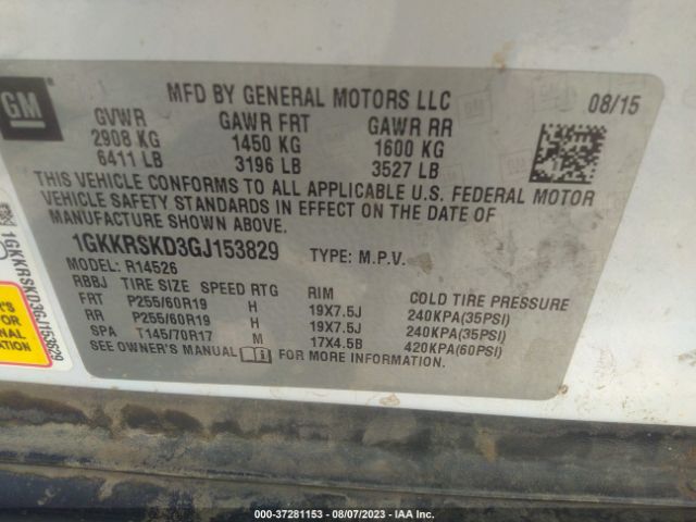 1GKKRSKD3GJ153829 GMC Acadia Slt-2