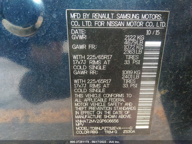 Nissan ROGUE S 2016 KNMAT2MV2GP606656 Image 9
