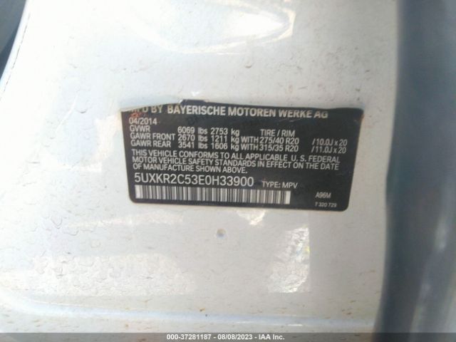 5UXKR2C53E0H33900 BMW X5 Sdrive35i