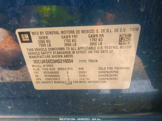 Chevrolet Silverado 1500 Ltz 2017 3GCUKSEC5HG216654 Image 9