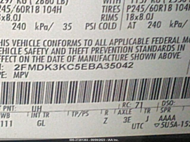 2FMDK3KC5EBA35042 Ford Edge Limited
