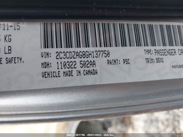 2C3CDZAG8GH137750 Dodge Challenger Sxt