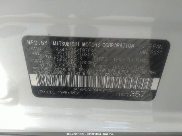 JA4APUAU9MU021205 Mitsubishi Outlander Sport Es/le/be/s