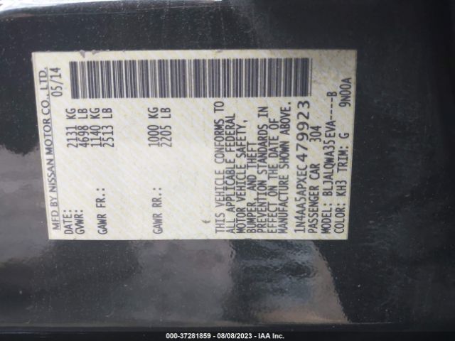 1N4AA5APXEC479923 Nissan Maxima 3.5 S