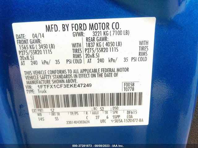 Ford F-150 Stx 2014 1FTFX1CF3EKE47249 Image 9