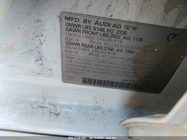 2016 Audi A6, VIN: WA1TFAFL6GA016897