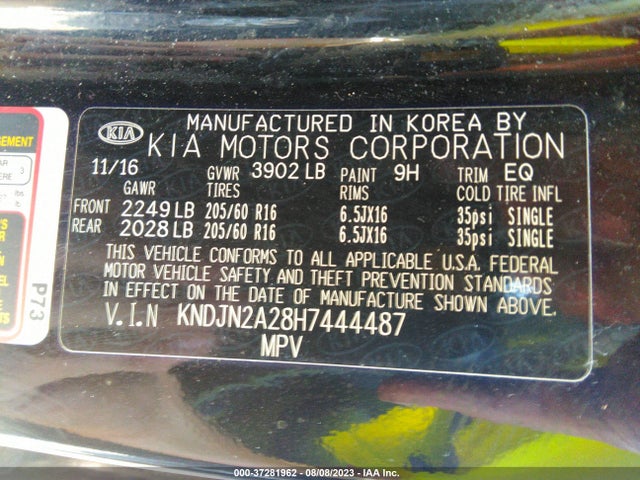 KIA Soul 2017 KNDJN2A28H7444487 Image 9