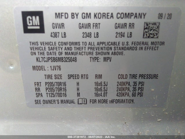 Chevrolet TRAX 1LT 2021 KL7CJPSB6MB325048 Image 23