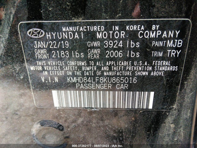 Hyundai ELANTRA SEL 2019 KMHD84LF8KU865016 Image 15
