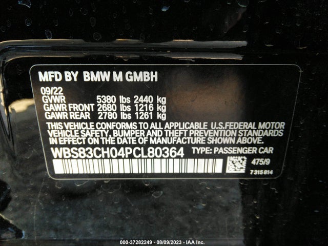 BMW M5 2023 аукцион фото