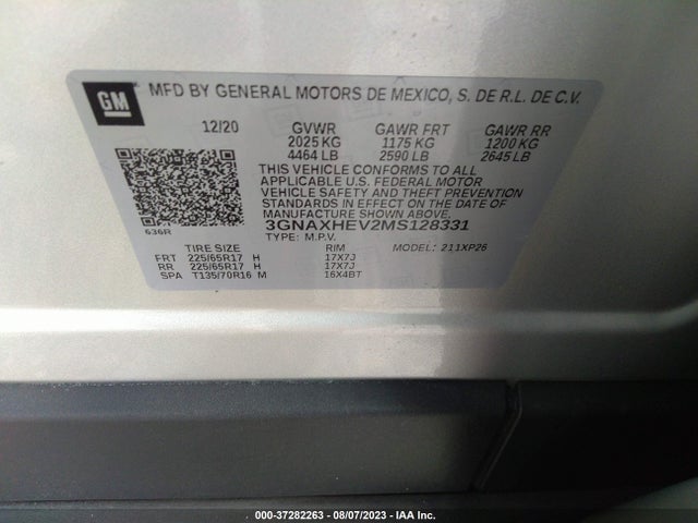 Chevrolet EQUINOX LS 2021 3GNAXHEV2MS128331 Image 9