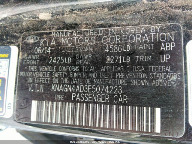KNAGN4AD3E5074223 KIA Optima Hybrid Ex