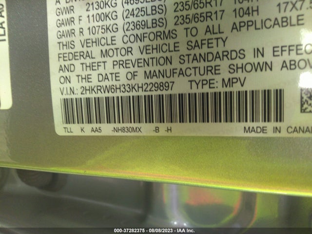 Honda CR-V LX 2019 2HKRW6H33KH229897 Image 9
