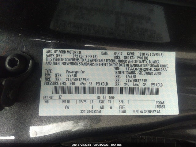 Ford FOCUS SEL 2017 1FADP3H29HL269263 Image 15