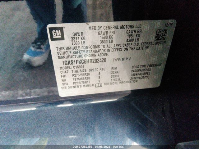 1GKS1FKC6HR202420 GMC Yukon Xl Sle