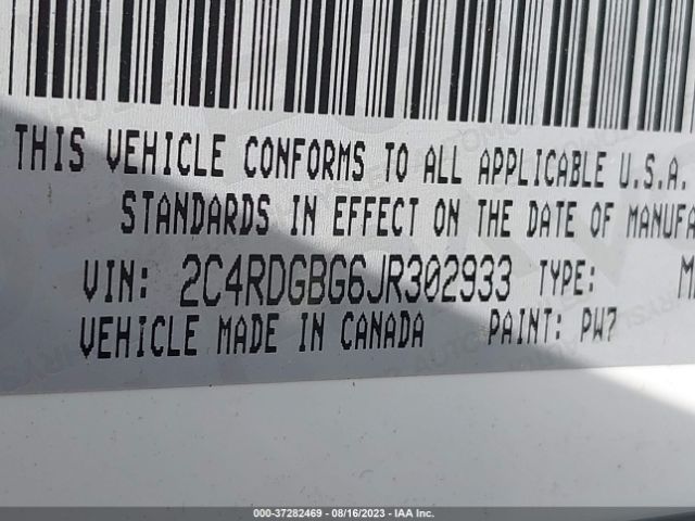 2C4RDGBG6JR302933 Dodge Grand Caravan Se